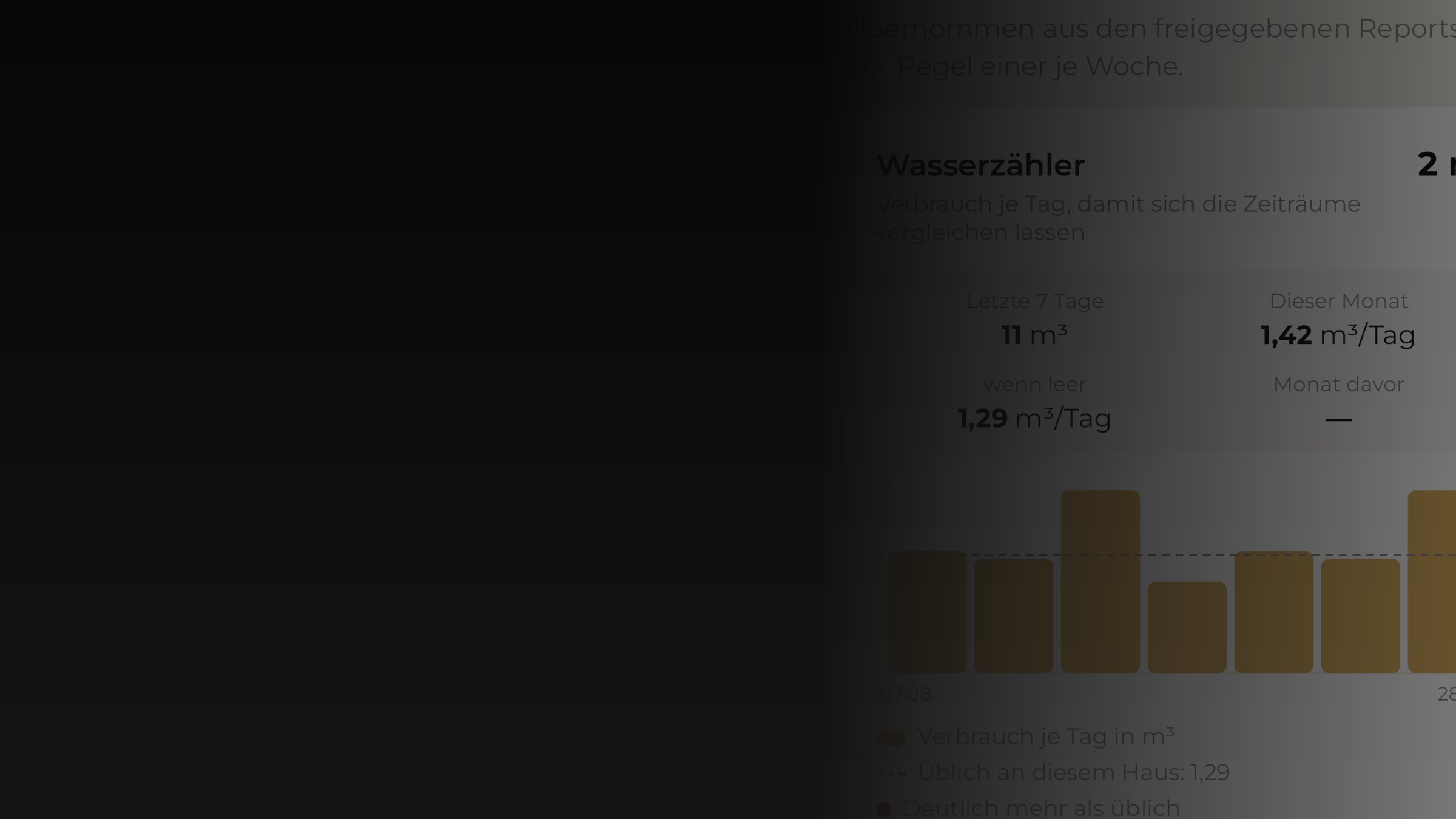 Das Swiderski Portal mit den Messwerten eines betreuten Objekts